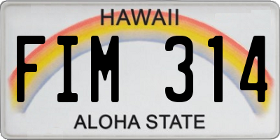 HI license plate FIM314