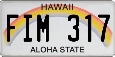 HI license plate FIM317