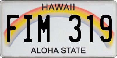 HI license plate FIM319
