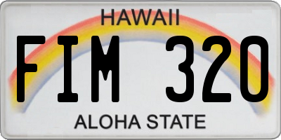 HI license plate FIM320
