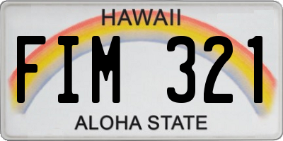 HI license plate FIM321