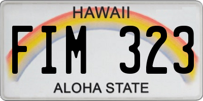 HI license plate FIM323