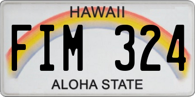 HI license plate FIM324