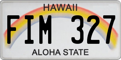 HI license plate FIM327