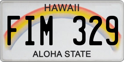 HI license plate FIM329