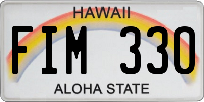 HI license plate FIM330