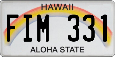 HI license plate FIM331