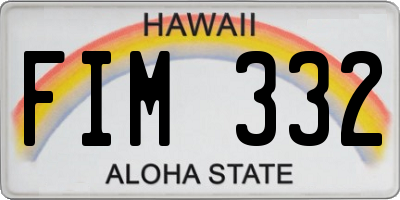 HI license plate FIM332