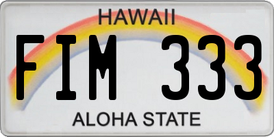 HI license plate FIM333