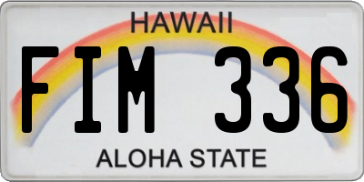HI license plate FIM336