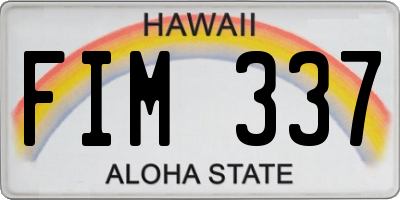 HI license plate FIM337
