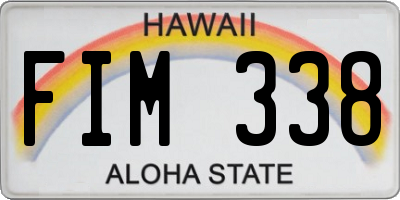 HI license plate FIM338