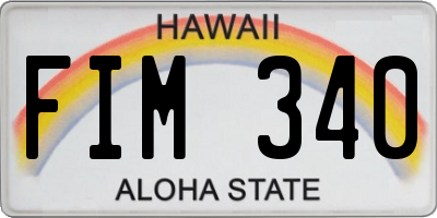 HI license plate FIM340