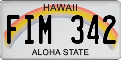 HI license plate FIM342