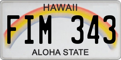 HI license plate FIM343