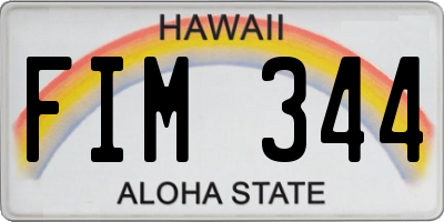 HI license plate FIM344