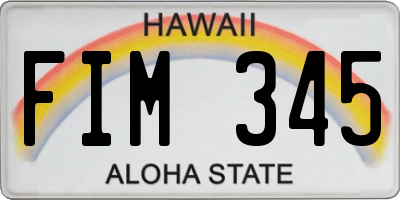 HI license plate FIM345