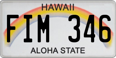 HI license plate FIM346