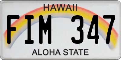 HI license plate FIM347