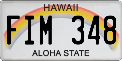 HI license plate FIM348
