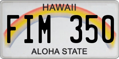 HI license plate FIM350