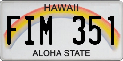 HI license plate FIM351