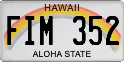 HI license plate FIM352