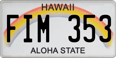 HI license plate FIM353