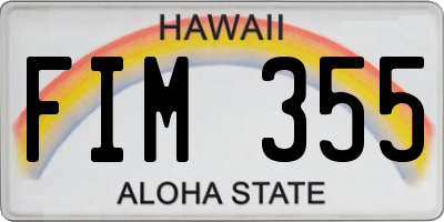 HI license plate FIM355