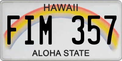 HI license plate FIM357