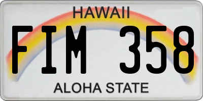 HI license plate FIM358
