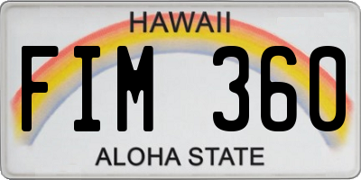 HI license plate FIM360