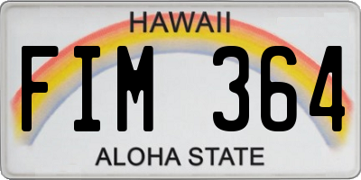 HI license plate FIM364