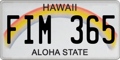 HI license plate FIM365