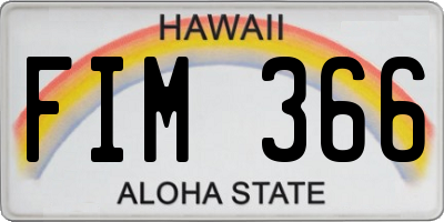 HI license plate FIM366