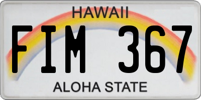 HI license plate FIM367