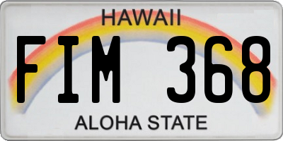 HI license plate FIM368