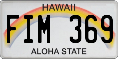 HI license plate FIM369