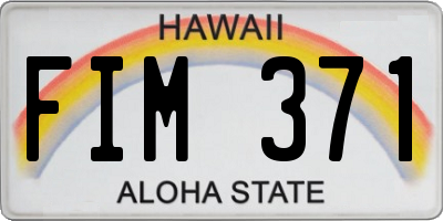 HI license plate FIM371