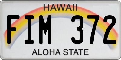 HI license plate FIM372