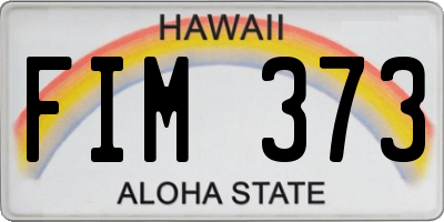 HI license plate FIM373