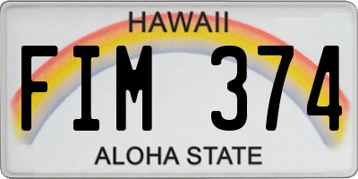 HI license plate FIM374