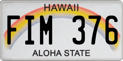 HI license plate FIM376