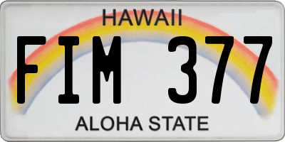 HI license plate FIM377