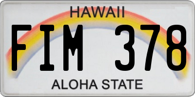 HI license plate FIM378