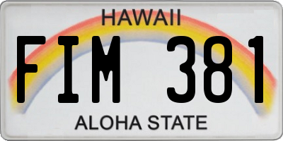 HI license plate FIM381