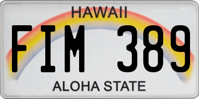HI license plate FIM389