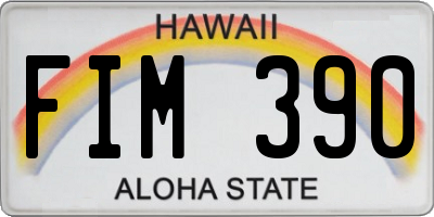 HI license plate FIM390