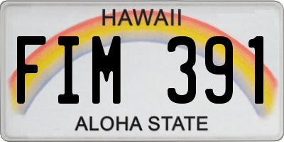 HI license plate FIM391