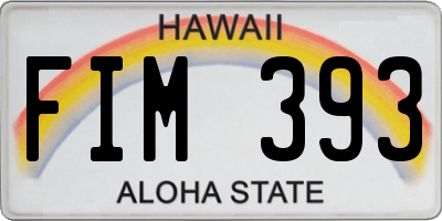 HI license plate FIM393